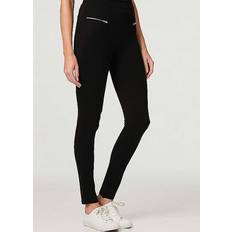 Clothing Izabel London Zip Detail Skinny Fit Jeggings Black