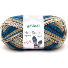 Natur Socken Gründl Sockenwolle Hot Socks Porto 4-fach aqua-teddy-kamel-natur