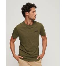 Superdry Tops Superdry Organic Cotton Essential Logo T-Shirt - Green/Olive Fleck Marl