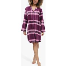 Clothing Cyberjammies Eve Check Nightshirt, Dark Magenta