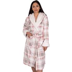 Donna - Rosa Accappatoi Light & Shade Checked Super Cosy Robe Pink