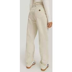 Dame - Naturfarvet Jeans Abrand Jeans Mid Straight Tall - Beige