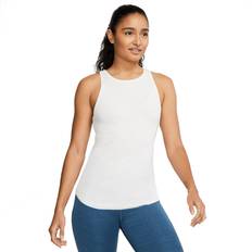 Dame - Hvid - Yoga Overdele NIKE Yoga Luxe Rib Tank White, Female, Tøj, Tops, Yoga, Hvid