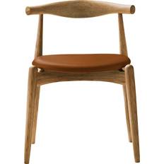 Ch20 elbow chair Carl Hansen & Søn CH20 Elbow Chair Oljad Ek Lädergrupp B Thor Læder Køkkenstol