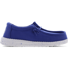 Hey Dude Wally Youth Slub Canvas Grade School Shoes Blue