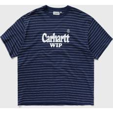 Carhartt WIP Carhartt Wip, Topp, Herr, Blå XL, Bomull, SS24, ‘Orlean Spree’ T-shirt med logotyp