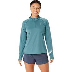 Course à pied - Turquoise T-shirts Asics Icon Half Zip T-shirt Blue Woman