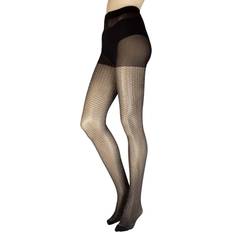 Clothing SockShop Ladies Pair Charnos All Over Sparkle Tights Black/Silver M-L