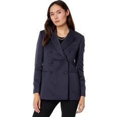 Ted Baker Blazers Ted Baker Seraph Double Breasted Satin Boyfriend Blazer - Blue