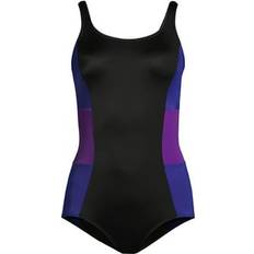 Swimsuits Lands' End Women Petite Chlorine Resistant Scoop Neck Soft Cup Tugless Sporty One Piece Swimsuit