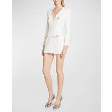 Dresses Balmain Women's Tweed V-Neck Sheath Minidress White White