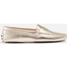 Tod's Sneakers Tod's Tod's Mokassins aus Metallic-Leder Silber