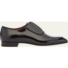 Christian Louboutin Oxford Christian Louboutin Men's Lafitte On Patent Laceless Oxfords Black/Lin 11D US