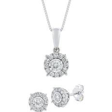 Diamond Jewelry Sets 60 ct. t.w. Diamond Earring & Pendant Set in 14K White Gold