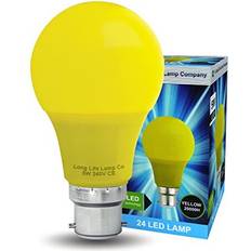 Long Life Lamp Company Bright 5w LED Coloured GLS Light Bulb Yellow B22 Bayonet Fitting