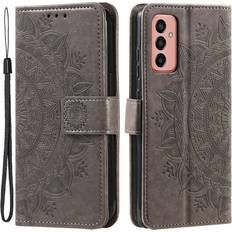 Skalo Samsung A14 4G/5G Mandala Flip Cover Grå