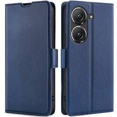 Skalo Asus Zenfone 9 5G Ultratynd Premium Wallet Case Blå