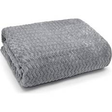 Linen Blankets & Linen Wave Luxury Fleece Blankets Silver