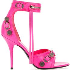 Balenciaga Women Heels & Pumps Balenciaga Woman Fluo Pink Leather Cagole Sandals