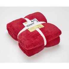 Red Blankets Penguin Home Solid Sherpa Blankets Red (180x)