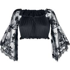 Bluse Gothic Top till Damer sort