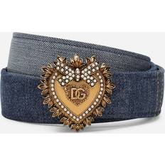 Silver - Women Belts Dolce & Gabbana Devotion belt in patchwork denim