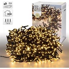 D Snoerlichten ECD Germany LED Tuft Lichtketting 11 m met 1512 LED's Warm Wit