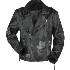 Rock Rebel Lederjacke - Dunkelgrau