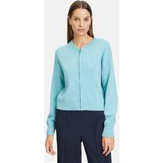 Turquoise Cardigans Betty & Co Knitted Cardigan With Frontal Zip Turquoise