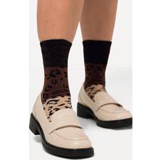 Tennis - Women Socks Ulla Popken Leopard Print Crew Socks brown