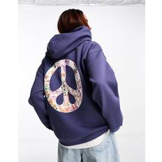 Floral - Woman Jumpers Levi's Damen Graphic Salinas Hoodie Kapuzenpullover, Floral Peace Sign Crown Blue