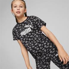 Puma Essentials Animal Printed Knotted T-Shirt Teenager Für Kinder, Schwarz, Größe: 152, Kleidung