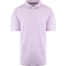 Puma DryCell Short Sleeve Stripe Pink Mens Caddle Polo Shirt 595115 17