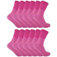 Sock Snob Womens Ladies Elastic Thermal Diabetic Pink