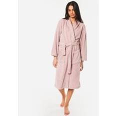 Brentfords Waffle Fleece Dressing Gown Ladies Nightwear Robe Pink