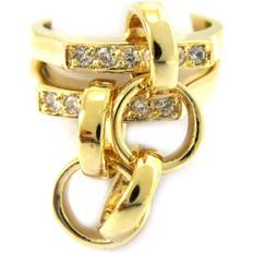 Men - White Gold Rings Les Trésors de Lily Gold Plated Double Ring Menottes White Gold