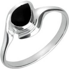 Mujer - Oro Blanco Anillos C. W. Sellors 18ct White Gold Whitby Jet Offset Pear Ring White Gold