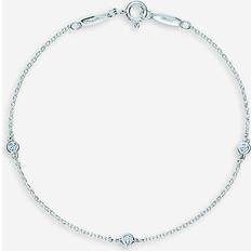 Tiffany & Co. Tiffany & CO Womens Silver Elsa Peretti Diamonds by the Yard Bracelet in Sterling Silver