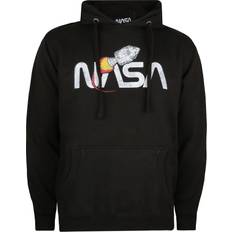 Nasa Mens Vintage Rocket Pullover Hoodie Black/White