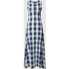 Polo Ralph Lauren Long Dresses Polo Ralph Lauren Plaid cotton jersey maxi dress blue