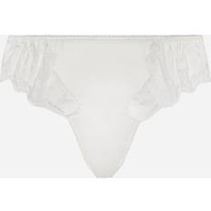 Dolce & Gabbana Women Panties Dolce & Gabbana Satin thong with lace detailing natural_white