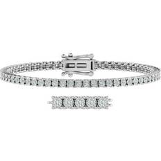 Men - White Gold Bracelets Finerock Carat Diamond Tennis Bracelet in 14K White Gold 7 Inch