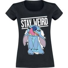 Klær Lilo & Stitch Disney T-skjorte Stay Weird Damer svart