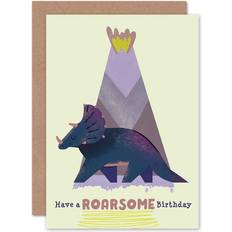 Greeting Cards Cards & Invitations ARTERY8 Wee Blue Coo Dinosaur Triceratops Birthday Greeting Card