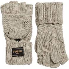 Beige - Femme Gants et Moufles Superdry Damen Strickhandschuhe Zopfmuster Beige