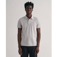 Gant Grey Polo Shirts Gant Men Tonal Shield Polo Shirt Grey