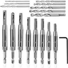 Greenzech 17Pcs Hinge Drill Hexagonal Shank Self-centering Drill Bit Set For Door and Window Derailment Holes