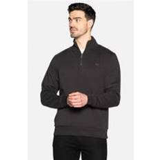 Clothing Threadbare 'Patrick' Zip Neck Sweatshirt Black