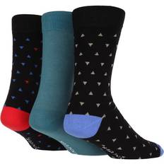 Glenmuir Mens Pair Patterned Bamboo Socks Triangles Black 7-11 Assorted