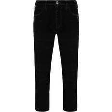 Armani Men Trousers Armani Emporio Slim Fit Mens Black Velvet Trousers Cotton Waist